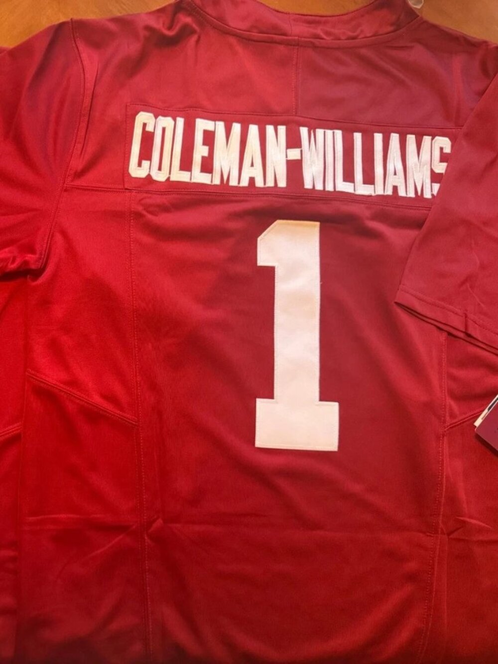 Ryan Coleman-Williams Crimson Jersey Red Stitched Vapor